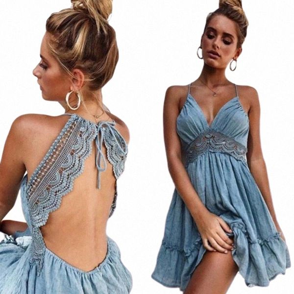 

casual dresses casual dresses fashion women ladies summer boho short sleeveless dress evening party beach backless mini sundress b8kx#, Black;gray