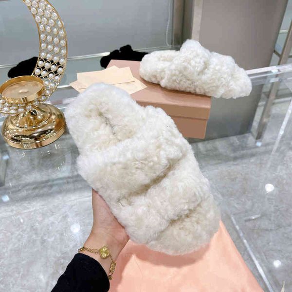 

slippers autumn and winter slippers net red teddy fur shoes fashion wear comfortable warm flat bottom, Black