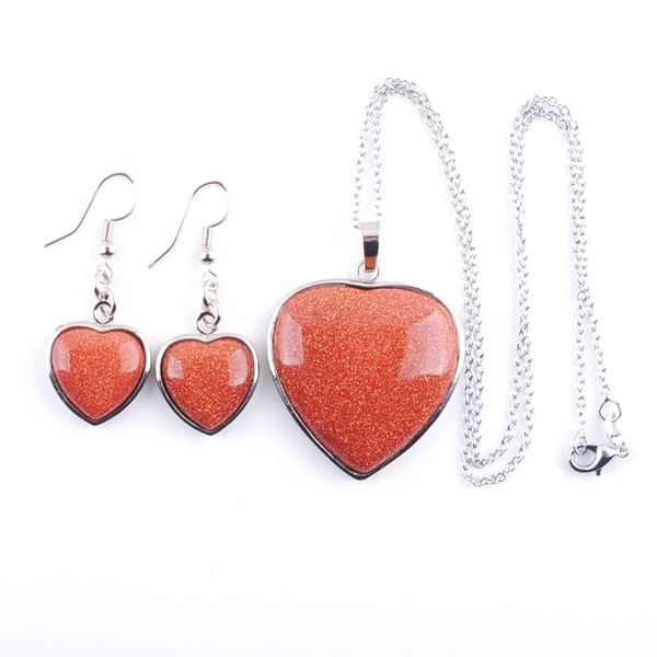 

2pcs pack 2022 new luxury earrings set jewelry love heart amethyst natural stone wedding for women lady gift bq308, Silver