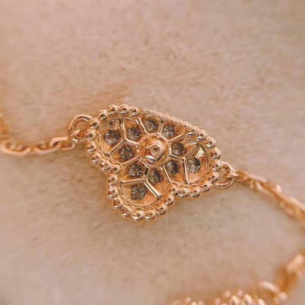 

s925 silver six flowers charm bracelet with diamond in 18k rose gold plated color for women wedding jewelry gift ps5296242l, Golden;silver
