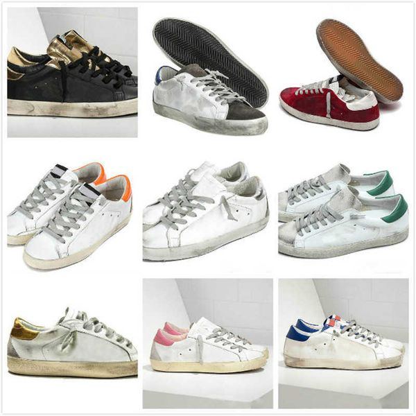 

sneakers superstar doold dirty sports shoes golden fashion men women casual shoes white leather suede flat shoes big size 3546