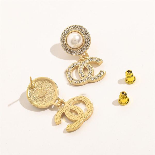 

luxury brand designers letters ear stud earrings eardrop gold stainless steel geometric famous women steel seal print earr264l, Golden;silver