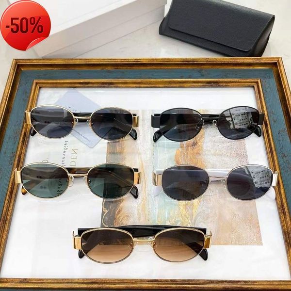 

designer sunglasses new arc de net red same female oval sunglass plate sunglass cl4s226, White;black