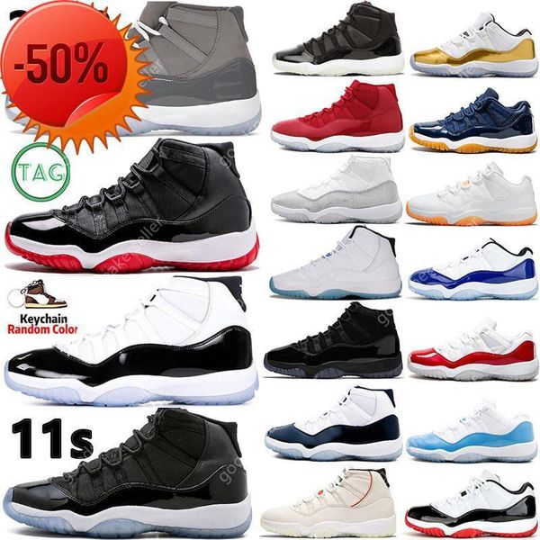 

boots basketball shoes 11 11s cool grey high low citrus university legend blue white bred infrared concord 45 space jam gamma women mens tra, Black