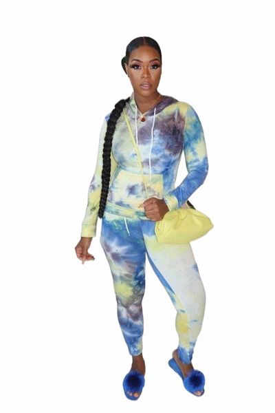 

women's tracksuits women's tracksuits ueteey two-piece casual tie-dye homewear hooded women pnat setwomen's y6e1#, Gray