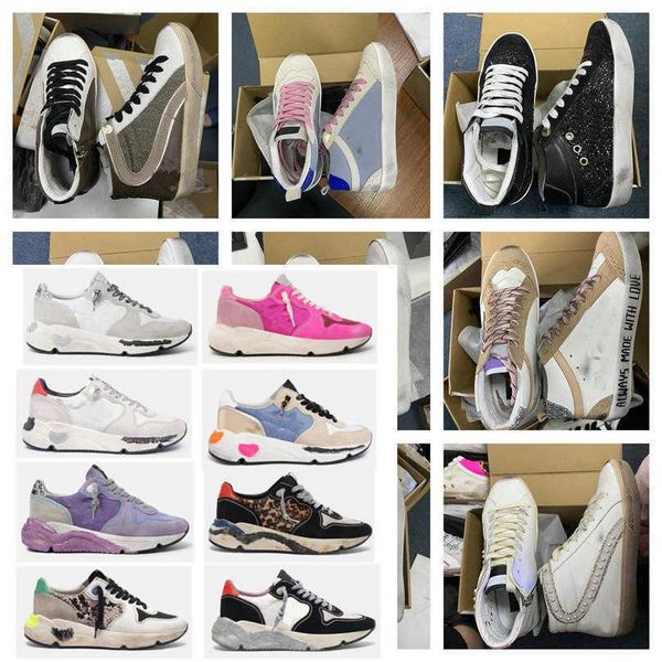 

running shoes fashion luxurys italy brand classic casual platform shoe designer sneakers metallic distressed high suede calf leather