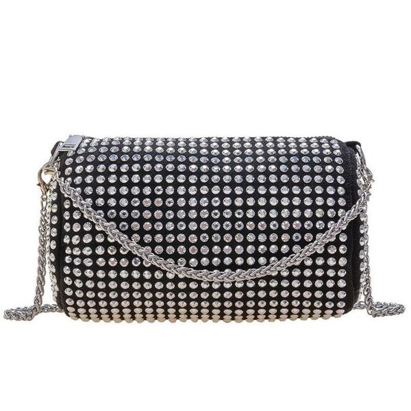 

handbags cute summer baby bags childrens fashion contrast color chain mini diamond square lipstick shoulder messenger girl e10167, Black