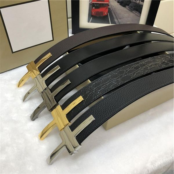 

designer belt mens clothing accessories business belts double t buckle fashion womens genuine leather waistband with origi286q, Black;brown