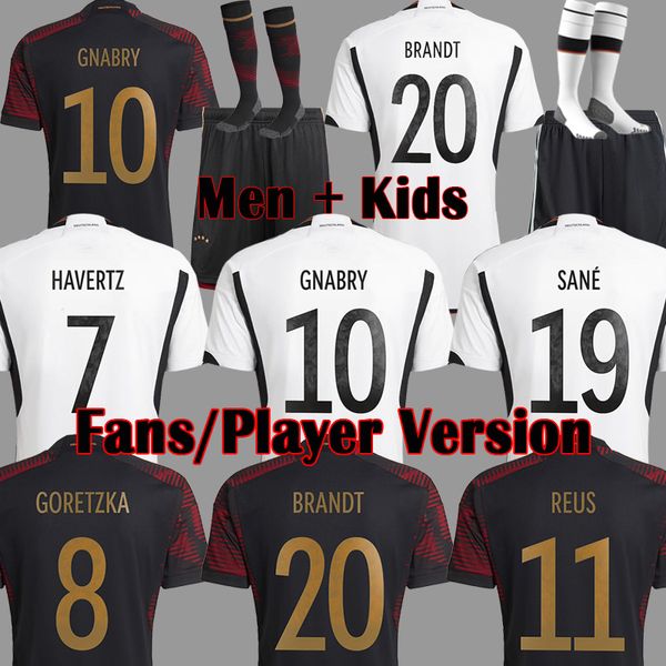 

2022 gnabry werner soccer tee jersey fans kroos draxler reus hummels muller gotze world cup football shirt germanies men kids kit 22 23 9991, Black