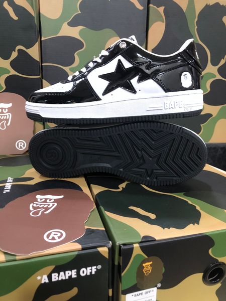 

bape off running shoes women 's men 's sneakers flat bottom reflective soft soles sk8s white green red black yellow luxury low-abc