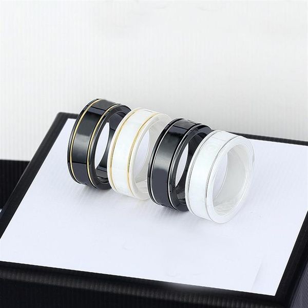 

ceramic band rings black white for women men jewelry gold silver ring 4 colors306e