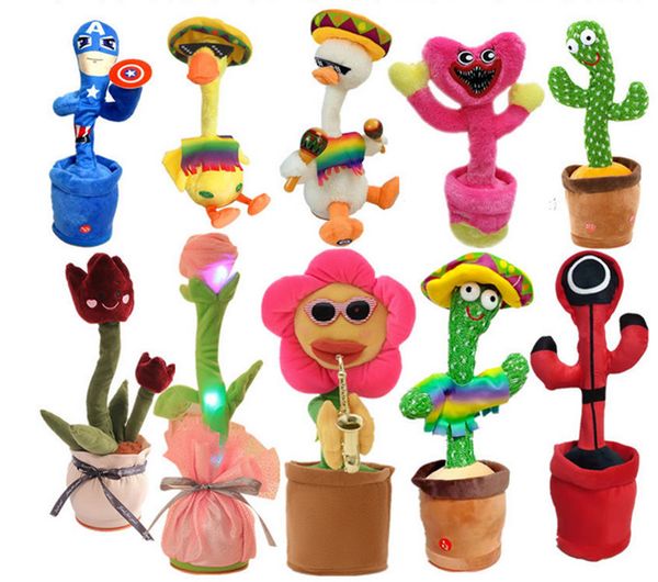 

balloon stuffer droden dancing cactus toys speak electronic plush toys twisting singing dancer for babies children toy music luminescent chr