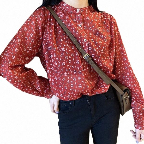 

women's blouses & shirts floral printed blouse cotton long sleeve 2021 female shirt with buttons women's blouses & shirts 74lm#, White