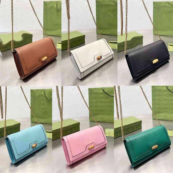

luxury shoulder bags chain clutch bamboocrossbody bags women purse classic all-match leather designer crossbody wallet female purses 230731