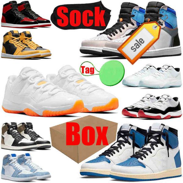 

1s 11s mens womens basketball shoes 1 11 bred patent pollen fragment prototype electro orange bright citrus men women trainers sports, Black
