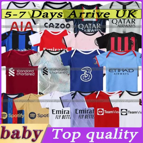 

2022 baby soccer jersey 22 23 real madrids psgs mans utd cfc lvp barcelonas football shirt kids kit 9-18 months shirt, Black;yellow