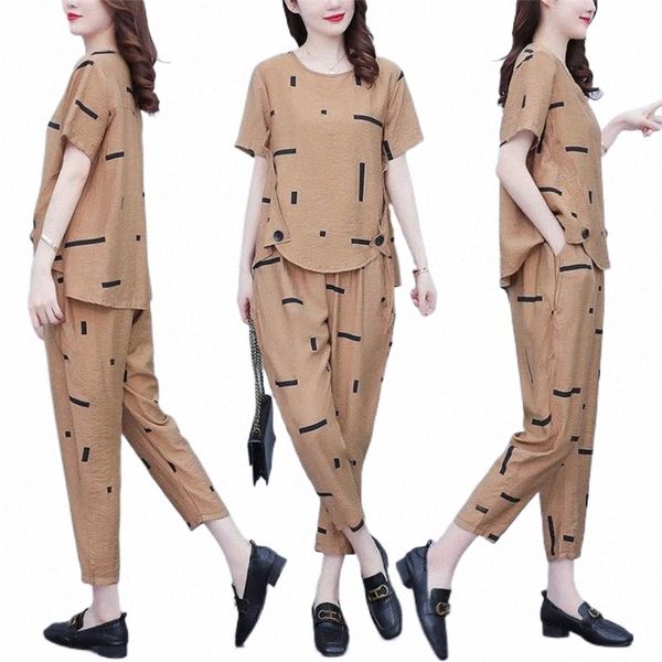 

women's tracksuits women's tracksuits casual 2 piece set clothing women sets loose striped summer short sleeve and elastic waist, Gray