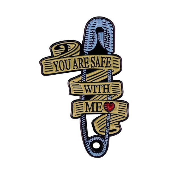 

other fashion accessories you are safe with me safety lgbtq pin brooches hard enamel lapel pins backpack jackets bags accessories for men wo, Silver
