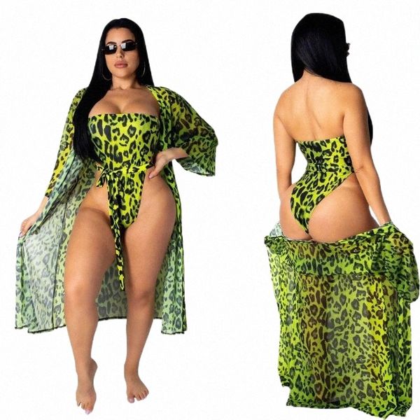 

women's tracksuits leopard print two pieces swim suits women one piece wear outer cape xxl plus size lady summer beach playsuit women&#, Gray