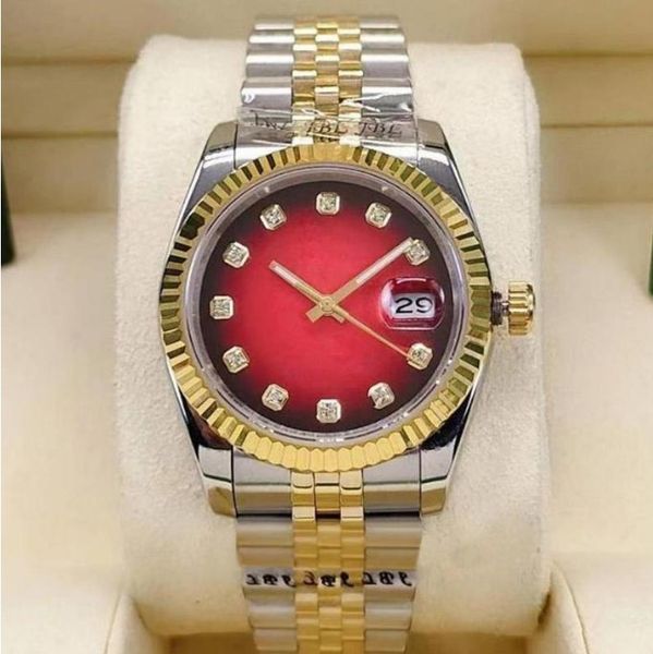 

women's watch 36mm automatic mechanical watches stainless steel folding buckle wristwatch ladies waterproof business wristwatches, Slivery;brown