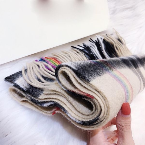 

fashion rainbow cashmere scarves large size 180 32cm autumn winter super long shawls women's soft scarfs231t, Blue;gray