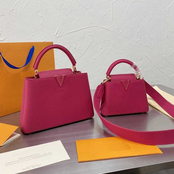 

cosmetic bags cases 7a ladies handbags shoulder bags purse fashion plain cowhide genuine leather litchi pattern removable strap interior zip