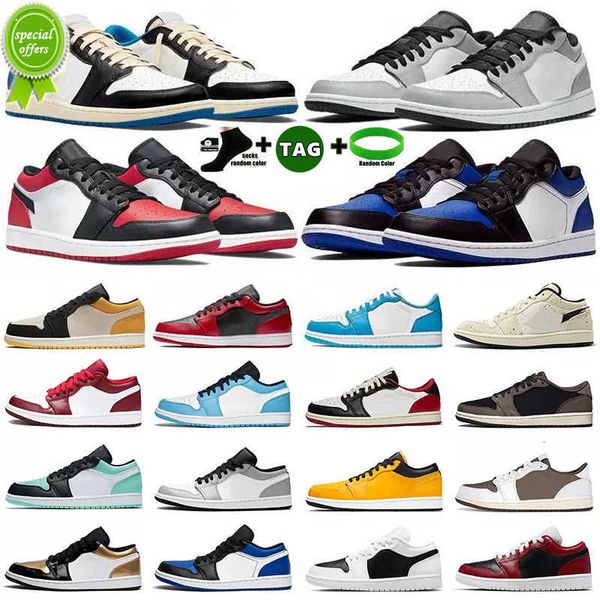 

boots men women jumpman 1 low retro unc 1s basketball shoes 1 lows university blue hyper royal court purple light smoky grey pine green shad, Black