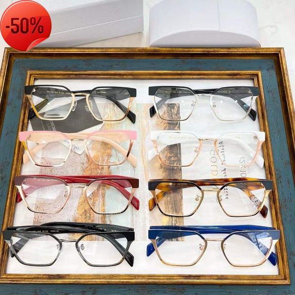 

designer sunglasses p family's new same half frame japane and korean ins style flat light mirror women's versatile fashion optical, White;black