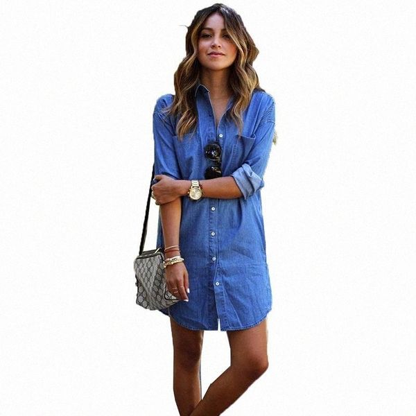 

women's blouses & shirts long sleeve women's shirts women denim shirt spring summer single-breasted solid color thin jacket plus s, White