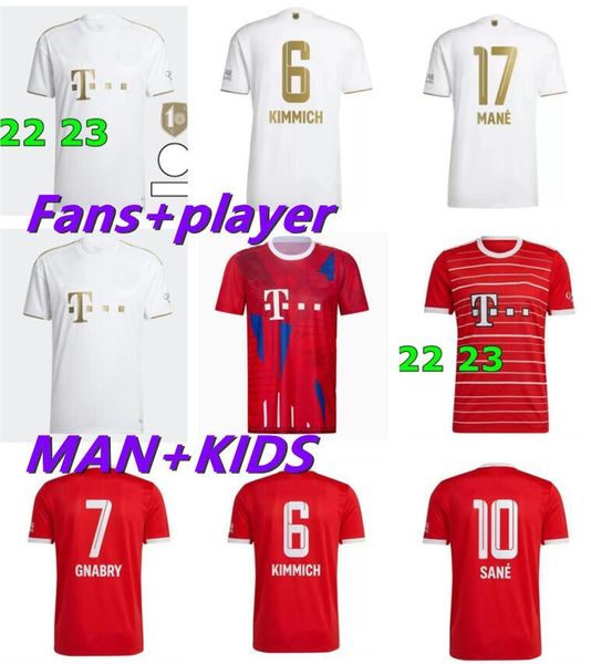 

size s-4xl lewandowski mane soccer jerseys 22 23 coman bayern munich goretzka coman muller davies kimmich football shirts men kids kit 2022, Black;yellow