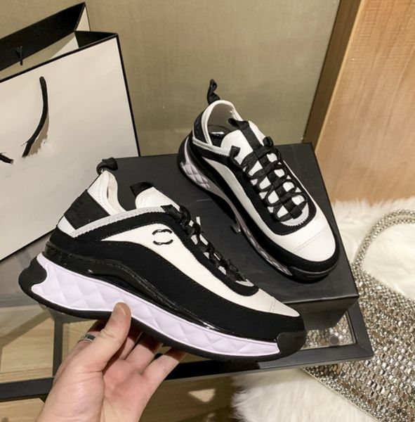 

luxury brand design women platform casual sneakers autumn fashion sports women shoes size 35-42, Black