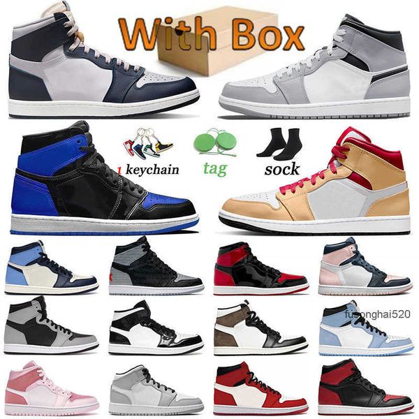 

shoes fashion jumpman 1 authentic basketball shoes bred patent 1s sneakers rebellionaire georgetown light smoke grey camo surfaces men women, Black