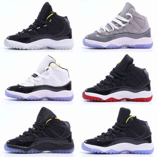 

athletic outdoor 2022 childs cool grey 11 td infant bred xi 11s kids basketball shoes samples children gamma blue white red concord trainers, Black