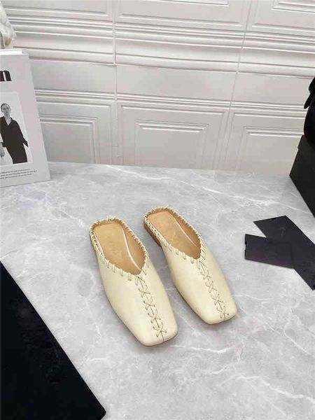 

sandals in the summer autumn of semi drag witch's lear flower slippers are simple woven two wear lucky shoes, Black