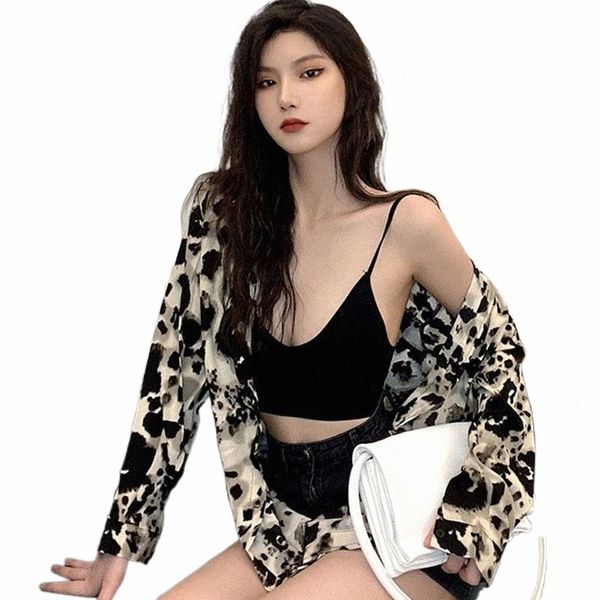 

women's blouses & shirts autumn and winter leopard print long-sleeved loose-fitting fashion retro shirt women's blouses & shirts 0, White