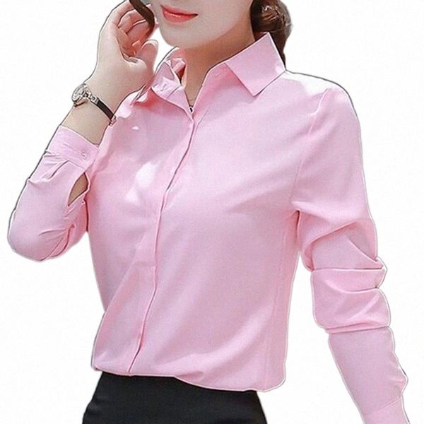 

women's blouses & shirts fashion blouse women long sleeve turn-down collar office shirt casual plus size blusas mujer de moda women , White