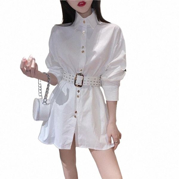 

women's blouses & shirts medium length white shirt women's sense of design small crowd spring 2021 dress temperament long sleeve b