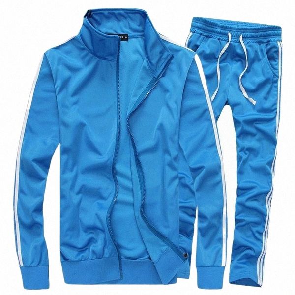 

men's tracksuits limited tracksuit mens pure color 2 piece set autumn warm long sleeve hoodie zipper side stripe casual tracksuits1 c7q, Gray