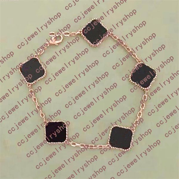 

10 colors fashion classic 4 four leaf clover charm bracelets bangle chain 18k gold agate shell mother-of-pearl for women&girl wedding272e, Golden;silver