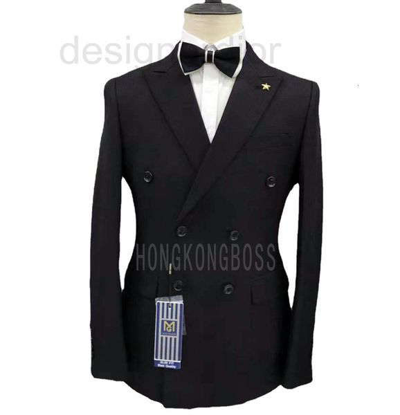 

men's suits & blazers designer double breasted men's suit two piece man s7m6, White;black