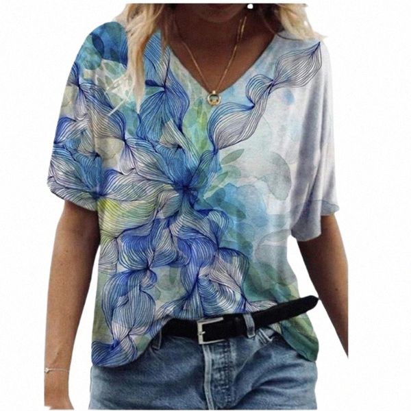 

women's t-shirt women's t-shirt women 3d abstract print t shirt summer 2022 ladies oversized loose 3xl casual v-neck short sleeve, White