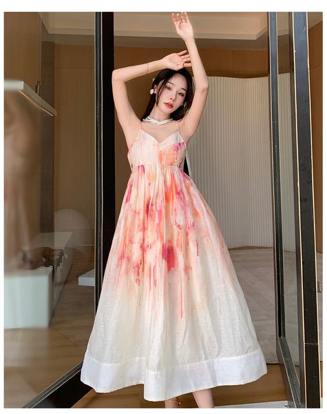 

summer new women's chiffon long beach dress backless v-neck sling a-line skirt mature temperament elegant ladies clothing 2023, Black;gray
