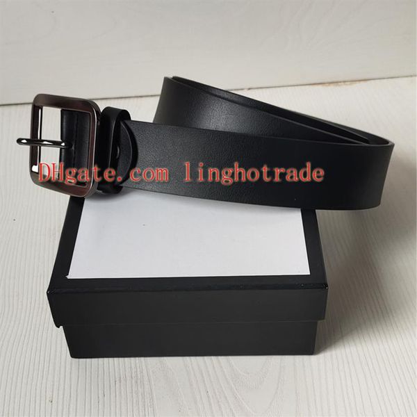 

men belt designer belts genuine leather women luxury strap 2 0cm 3 0cm 3 4cm 3 8cm width smooth big buckle with box329s, Black;brown