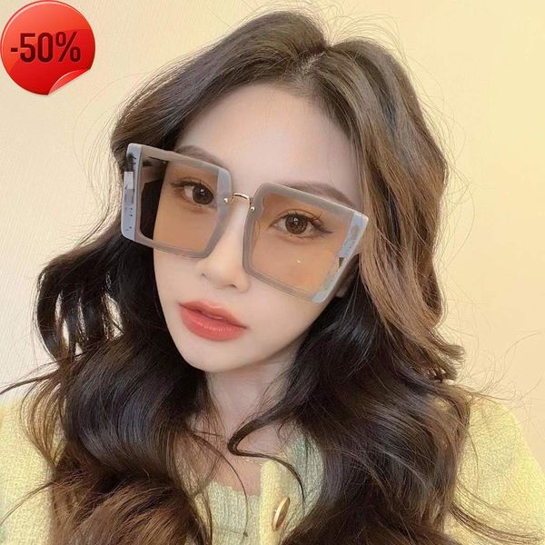 

designer sunglasses xiaoxiangjia's new tiktok online red same box letter large sunglass women's versatile trendy sunglass 7056, White;black