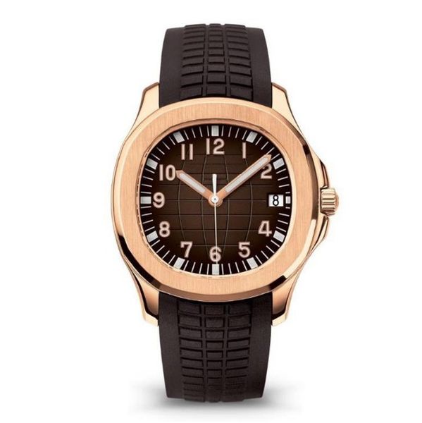 

40mm men's watch automatic 2813 mobile steel case comfortable black rubber band stainless steels buckle leading the trend sapphire glas, Slivery;brown