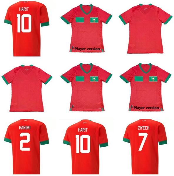 

player version 2022 world cup morocco soccer jerseys home away white green 22 22 maillot de foot ziyech boufal fajr ait bennasser amrabat fo, Black;yellow