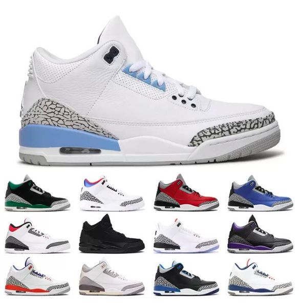 

r basketball shoes trainers outdoor sports sneakers red pine green racer blue cool grey court purple laser orange 3s jumpman 3 cardinal hall, Black