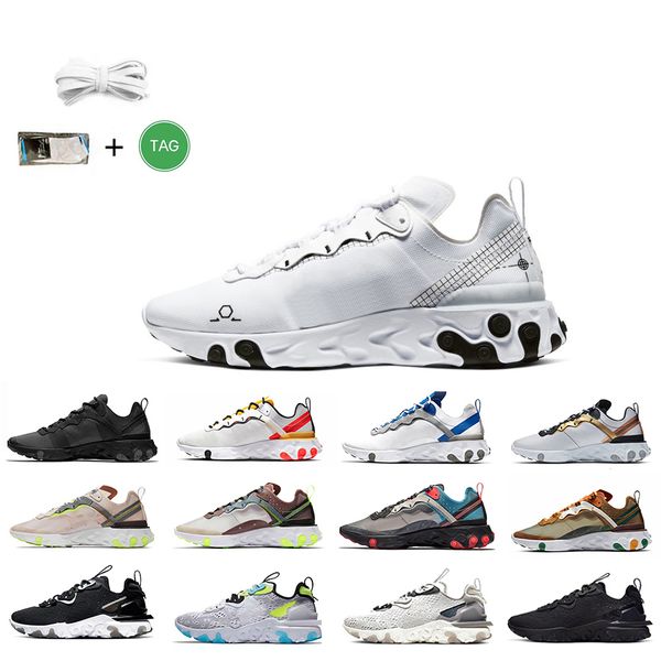 

designer react mens running shoes triple black white vast grey laser orange tour yellow sail taped seams blue olive solar red men women trai