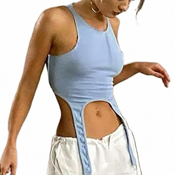 

women's tanks & camis women's tanks & camis vest o-neck short summer ladies slim elastic ribbed knit bandage bodycon club outfit, White