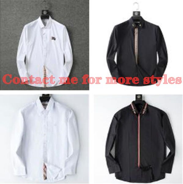 

men's t-shirts designer mens formal business shirts fashion casual shirt long-sleeved 2022, White;black